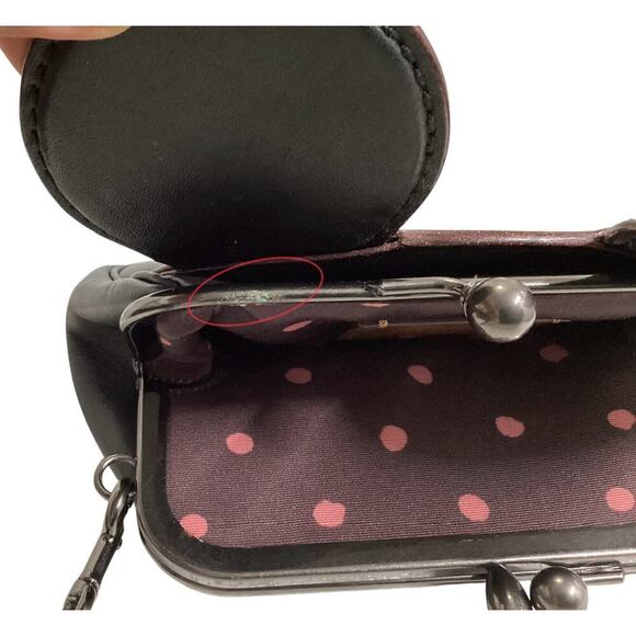 Coach X Disney Mickey Mouse Ears Black Kisslock Wristlet Clutch 65794 - Picture 7 of 7